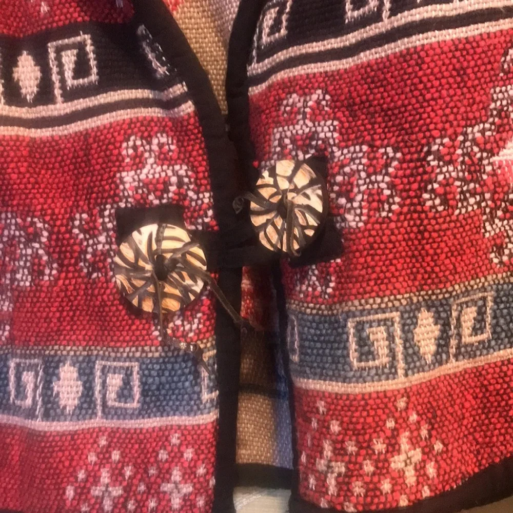 Flashback Western Red and Blue Patterned Jacket - Picture 4 of 7